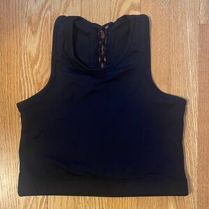 Black Fitted Crop Tank Top - Women